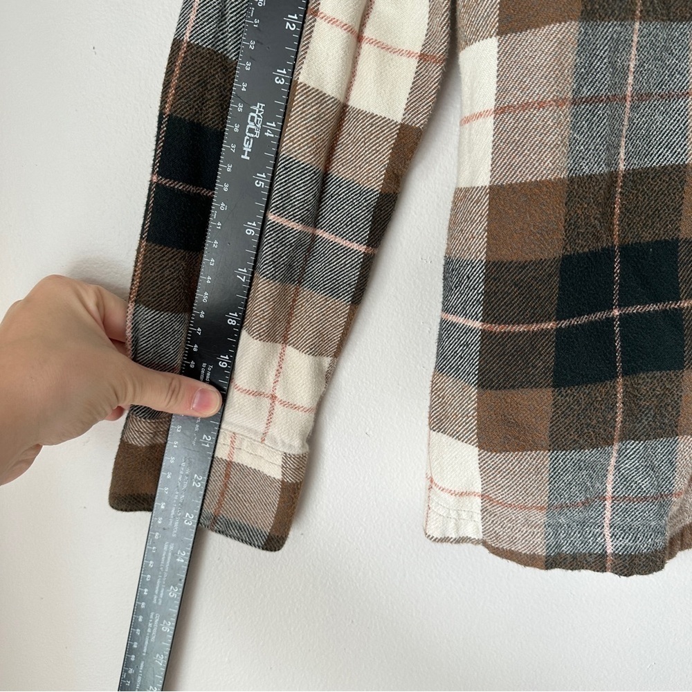 Patagonia Fjord Brown Button Down flannel long sleeve organic cotton shirt sz 2 - Picture 10 of 11